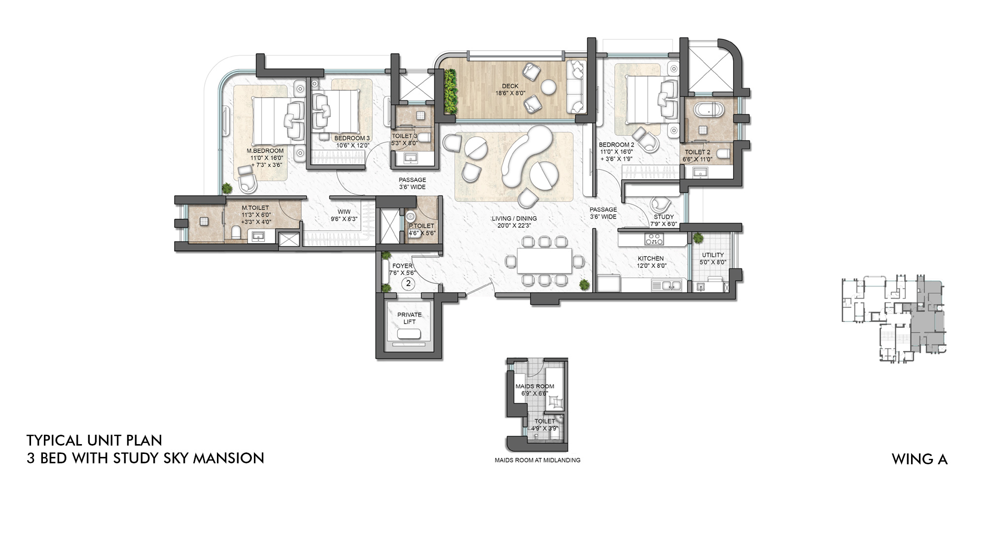 lodha-vero-matunga-typical-unit-plan-3-bed-with-study-sky-mansion