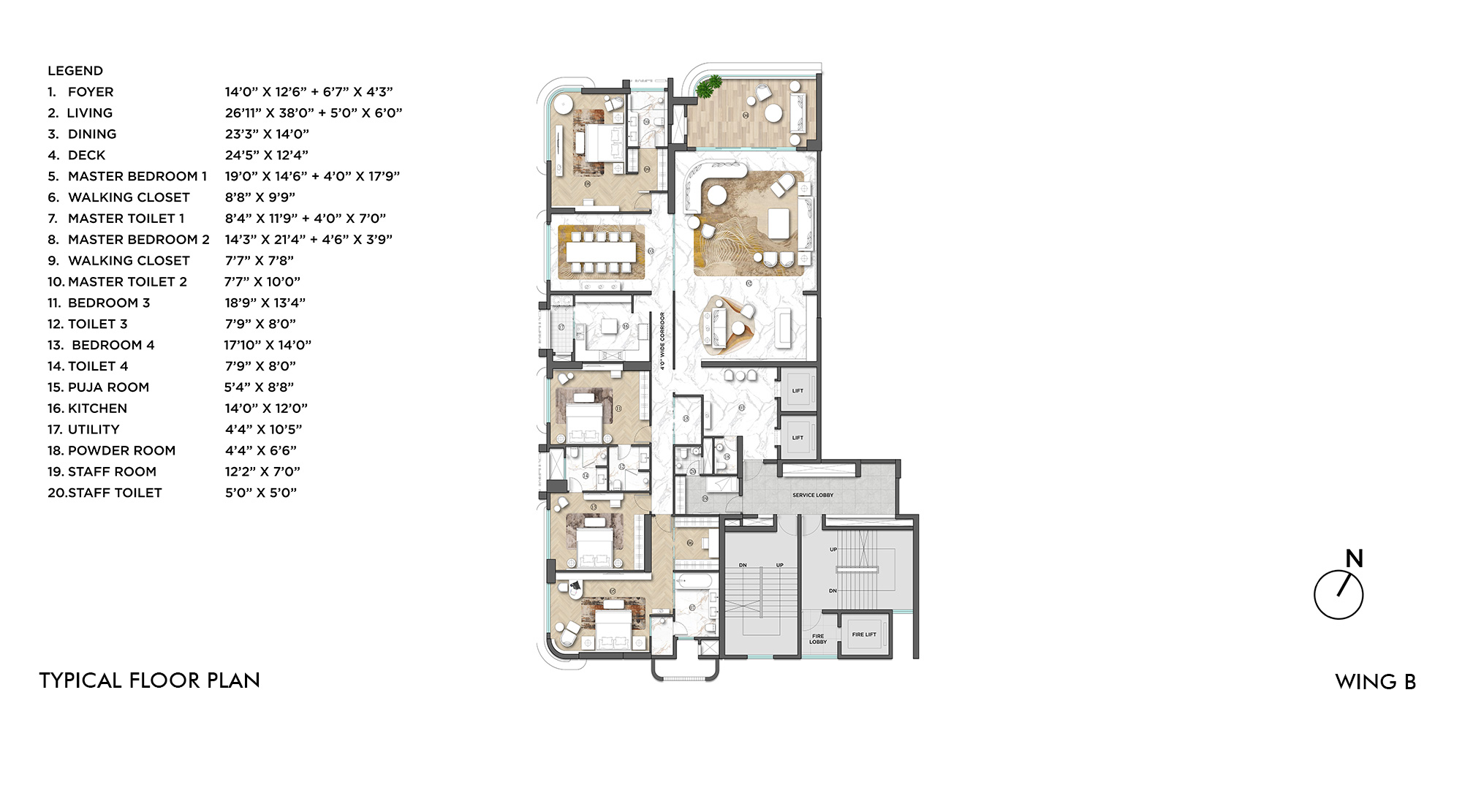 lodha-cullinan-versova-Typical-Floor-Plan-Wing-B