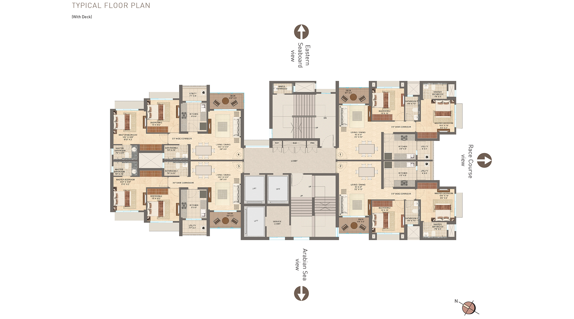 Lodha-Vista-Lower-Parel-mumbai-typical-floor-plan-with-deck