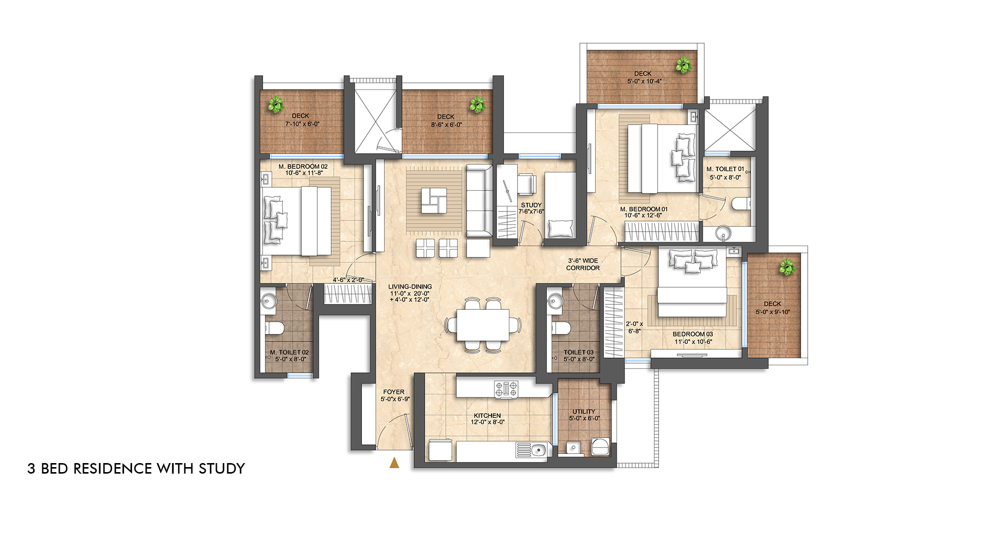 lodha-aura-new-cuffe-parade-wadala-3bhk-with-study-room-floor-plan-with