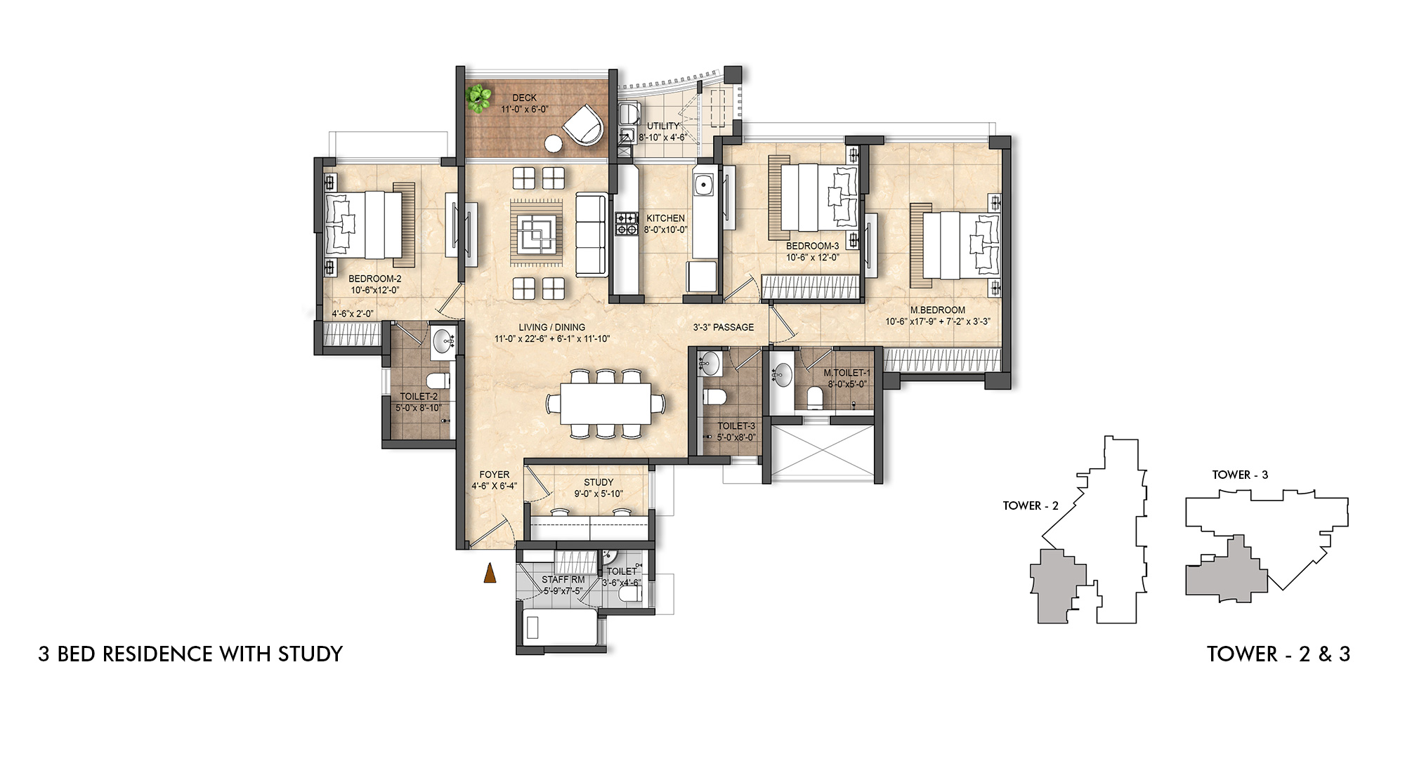 lodha-divino-matunga-mumbai-3bhk-with-study-room-floor-plan-tower-2-and-3