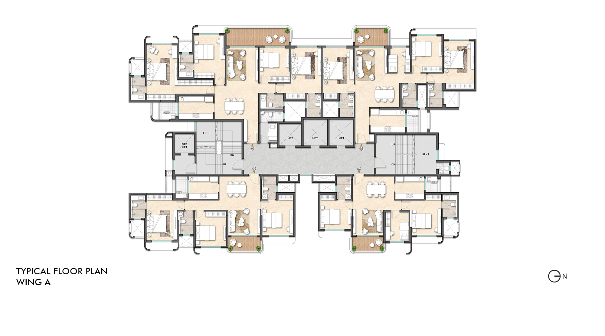 Lodha-Altus-Borivali-WingA-Typical-Floor-Plan