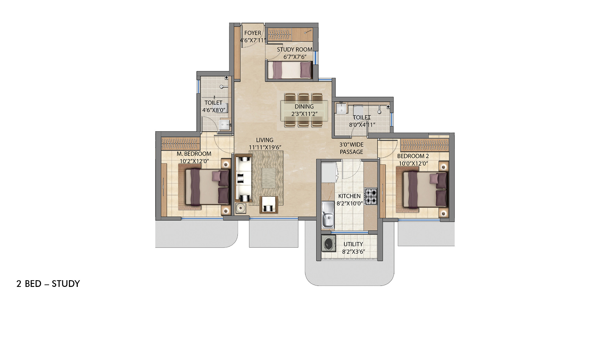 Lodha-Bel-Air-Jogeshwari-Mumbai-2Bhk-With-Study-Room-Floor-Plan