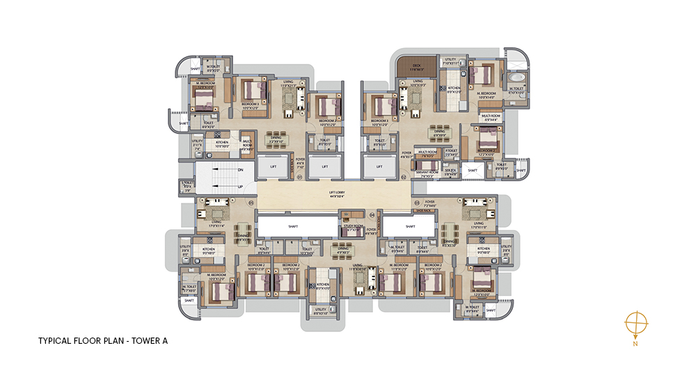 Lodha-Bel-Air-Jogeshwari-Mumbai-Tower-A-Typical-Floor-Plan