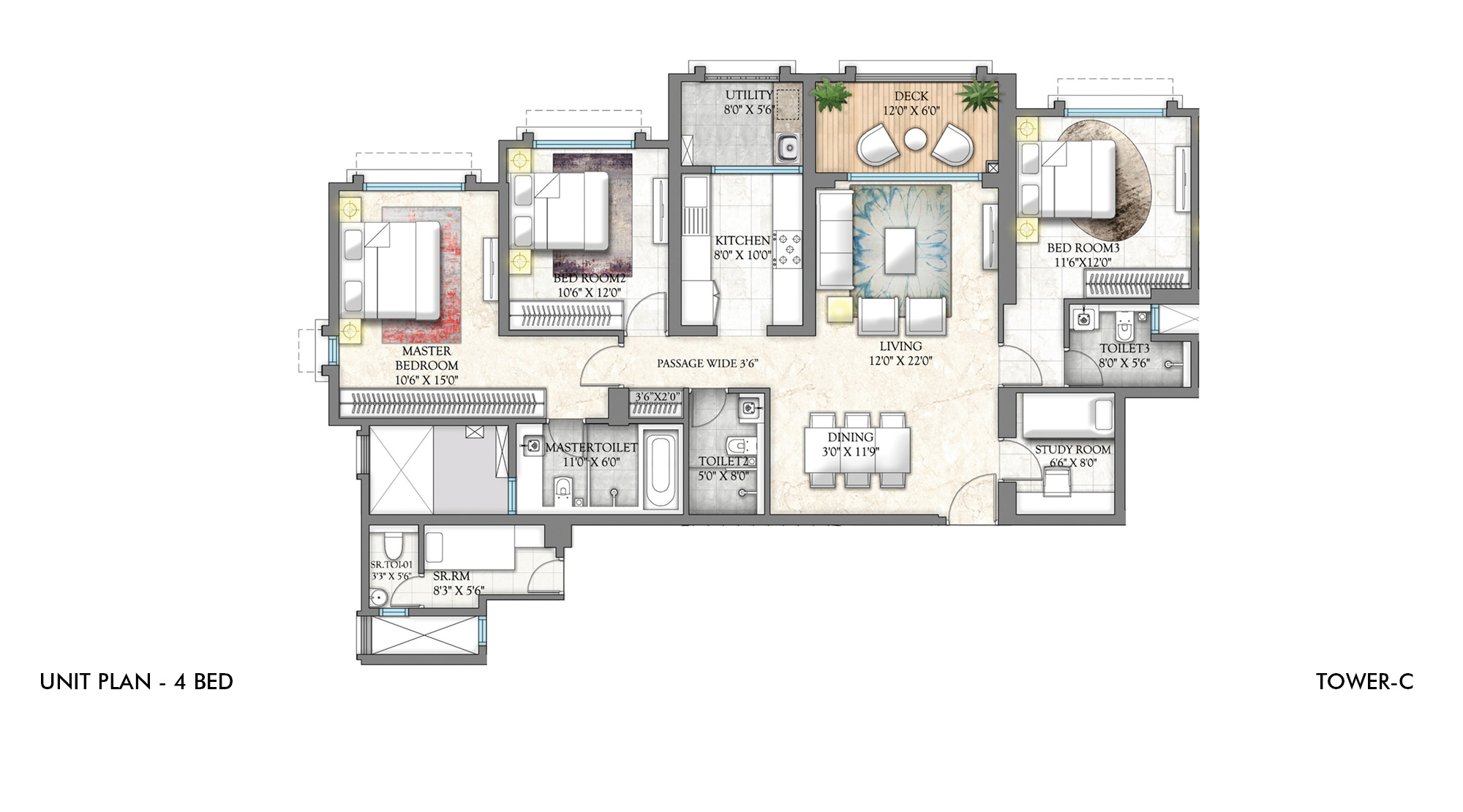 Lodha-Bellagio-Powai-4Bhk-Floor-Plan