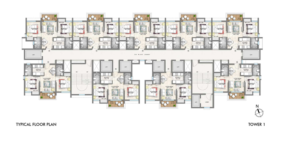 Lodha-Casa-Evergreen-Vikhroli-2Bhk-Typical-Floor-Tower1