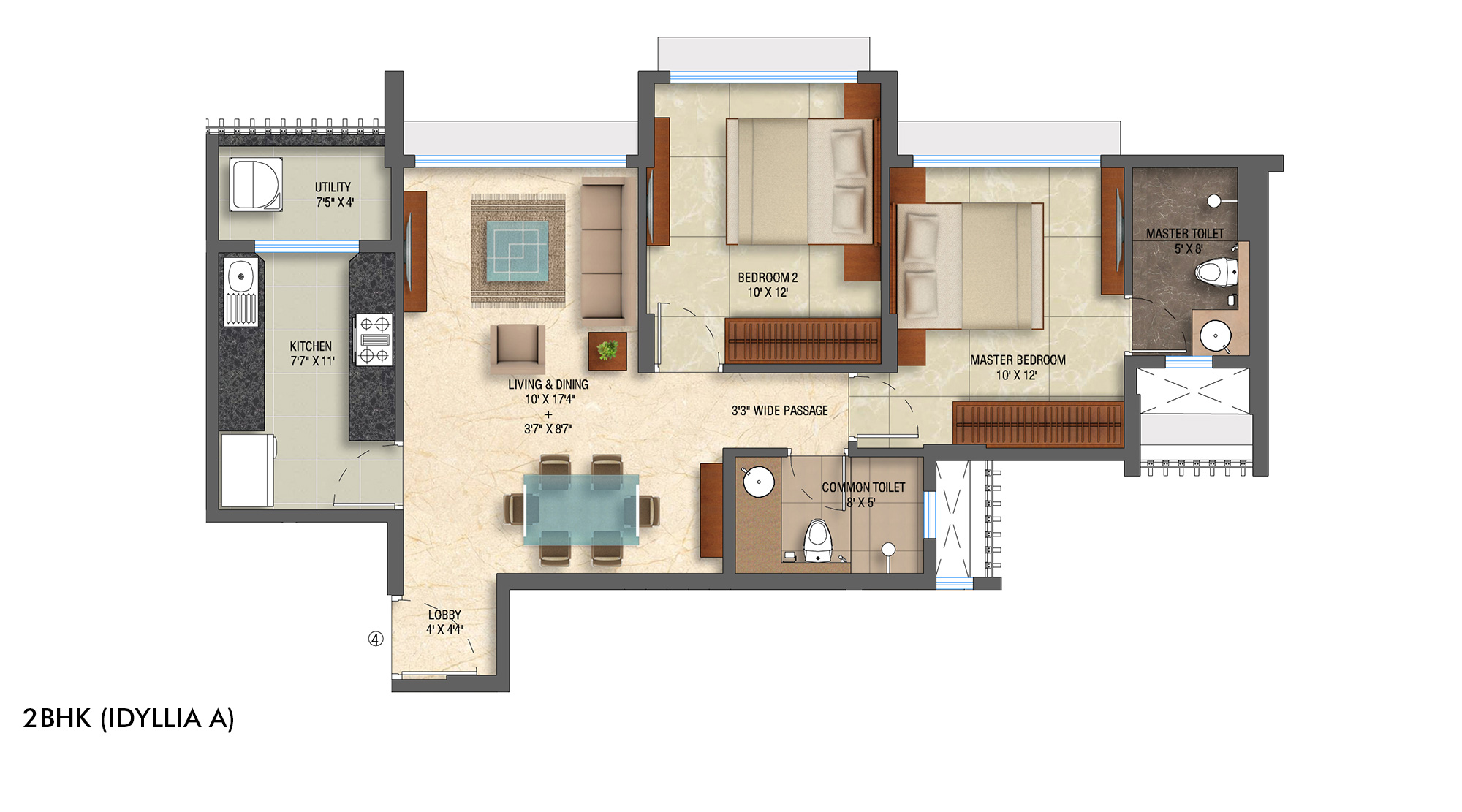 Lodha-Eternis-Andheri-2Bhk-IdylliaA-Floor-Unit-Plan