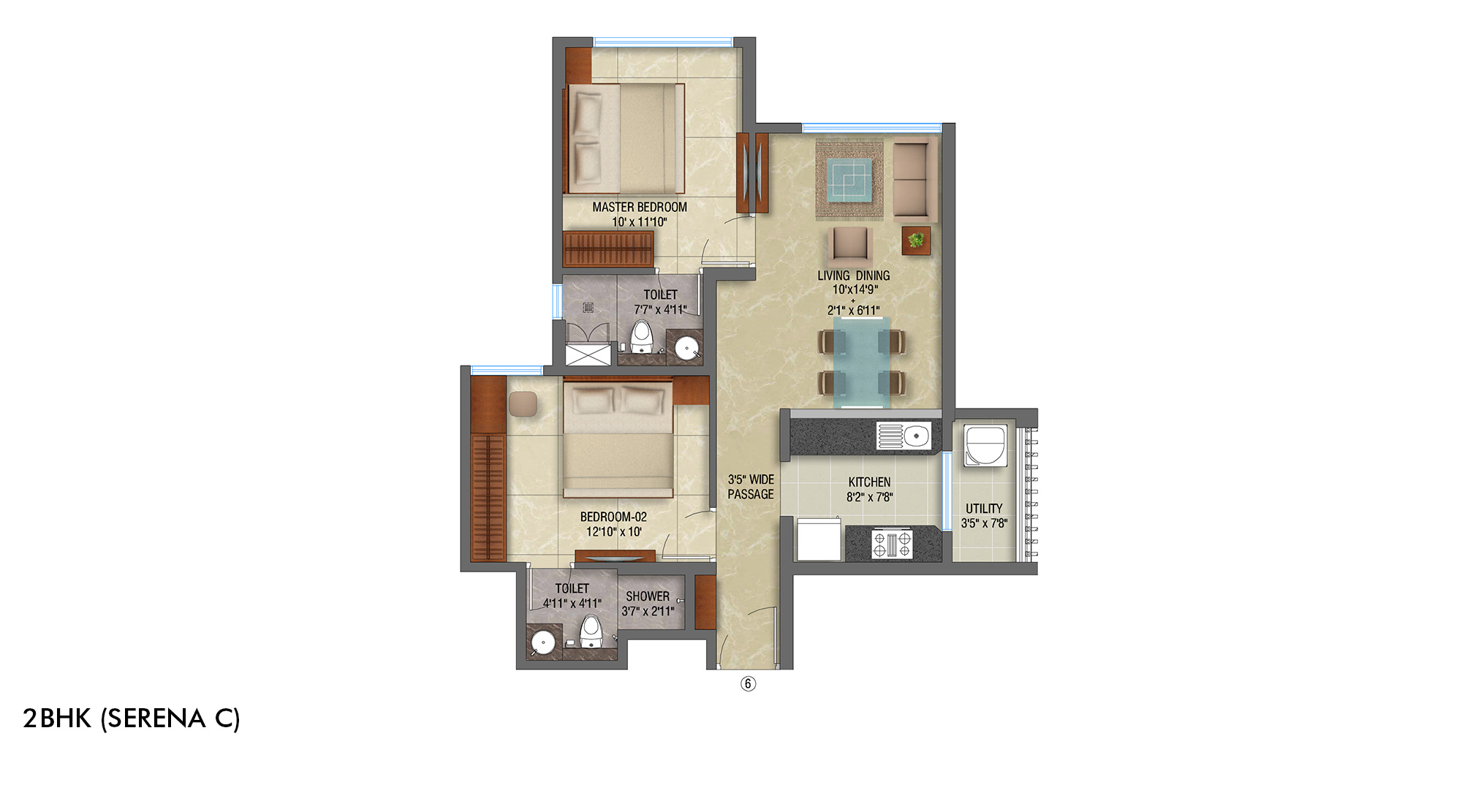 Lodha-Eternis-Andheri-2Bhk-SerenaC-Floor-Unit-Plan