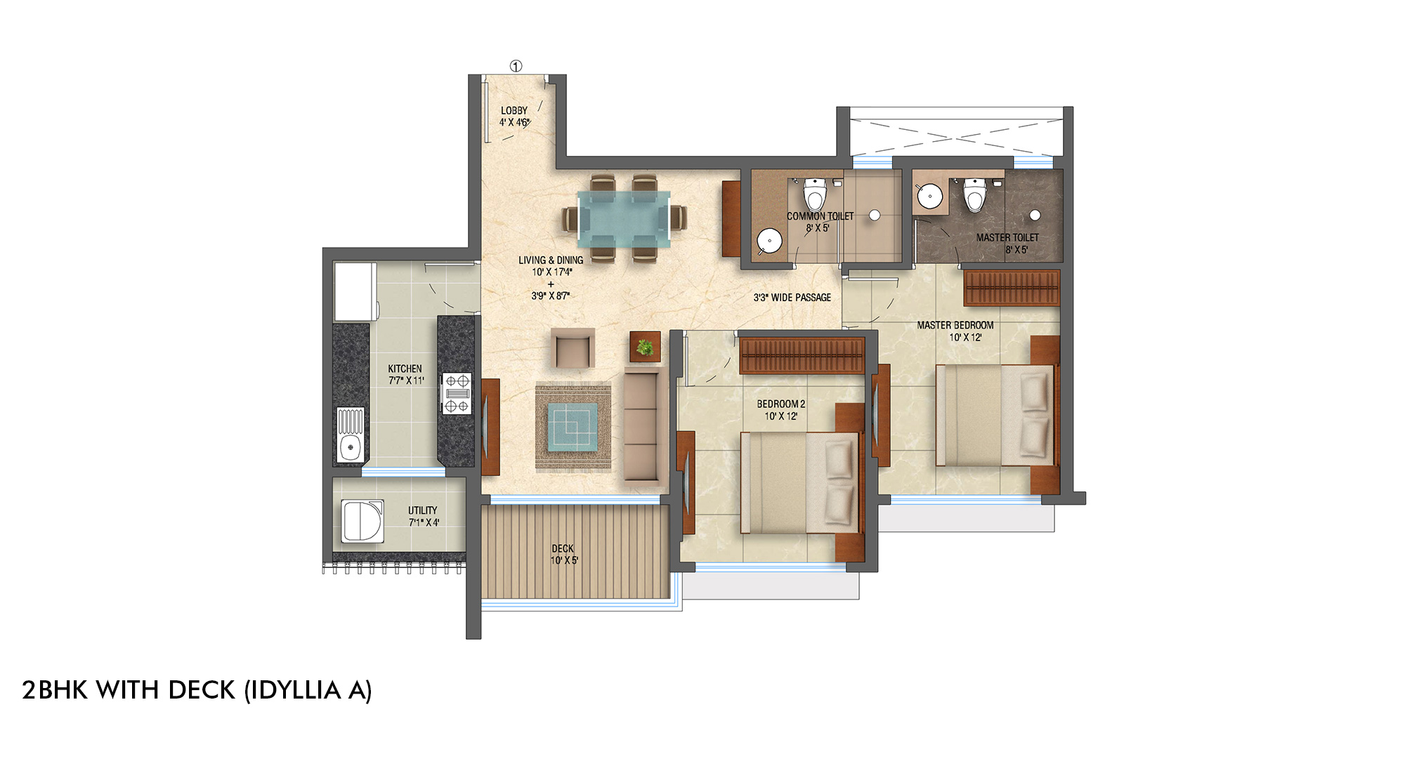 Lodha-Eternis-Andheri-2Bhk-with-Deck-IdylliaA-Floor-Unit-Plan