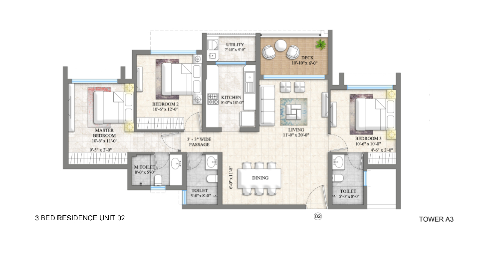 Lodha-Riservo-3Bhk-Floor-Plan-Unit02